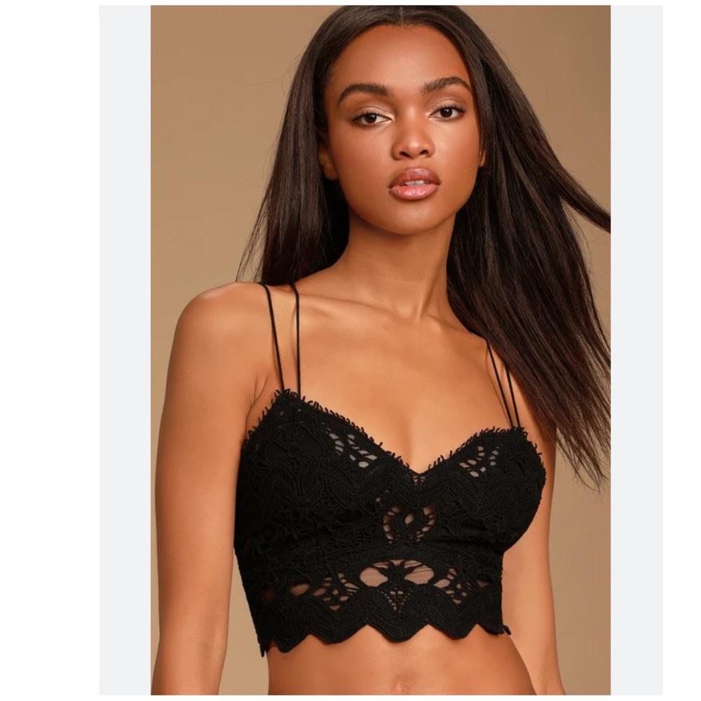 Free People black Lace bralette New without Tags size Medium M - Picture 5 of 10